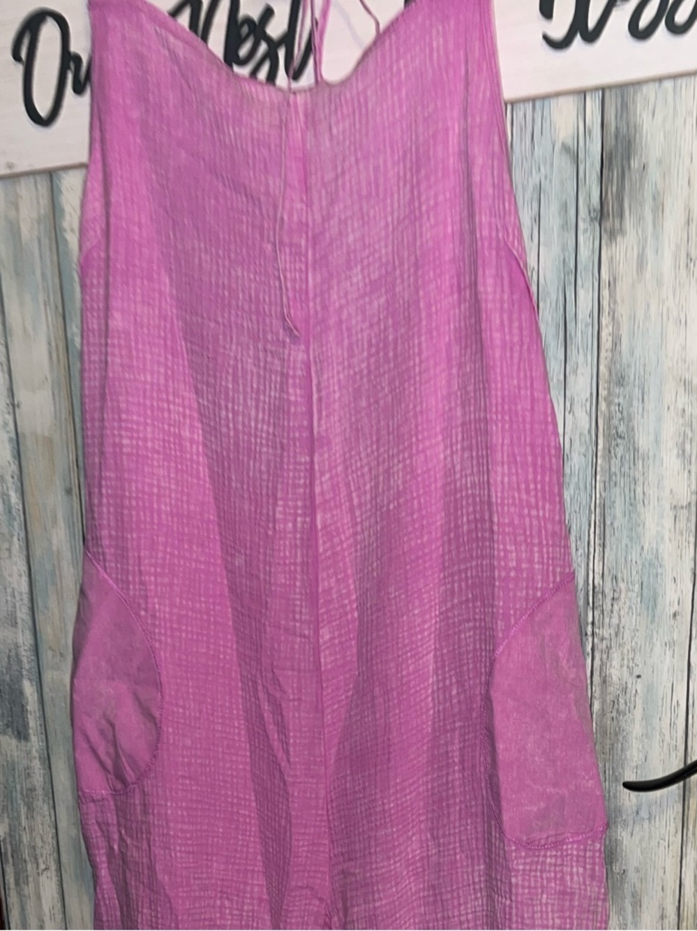 Zenana L Outfitters Pink Ribbed Back-Tie Jumpsuit - Picture 5 of 7